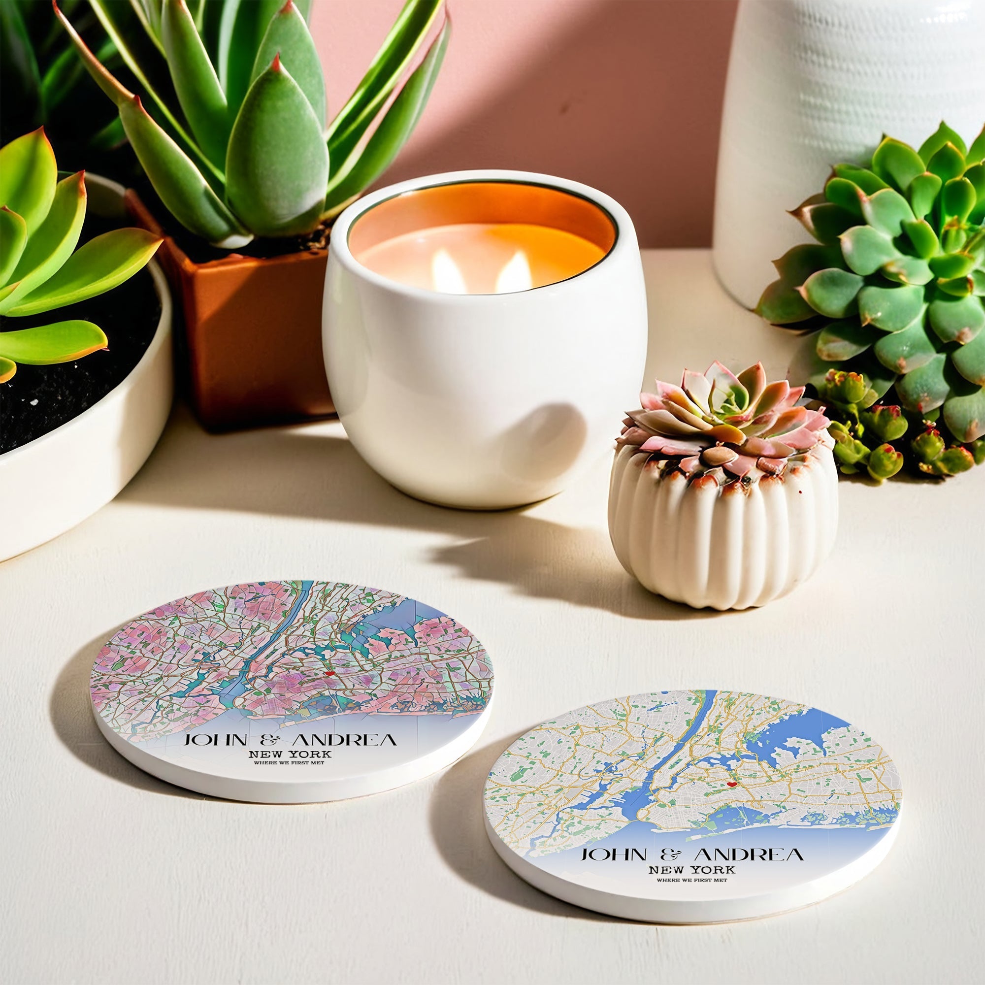 Custom Map Coasters - Ceramic Placemats - cmzart
