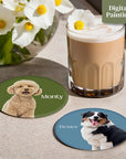 Custom Pet Portrait Coasters - Glass Placemats - cmzart