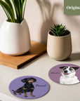 Custom Pet Portrait Coasters - Glass Placemats - cmzart