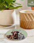 Custom Pet Portrait Coasters - Glass Placemats - cmzart