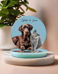 Custom Pet Portrait Coasters - Glass Placemats - cmzart