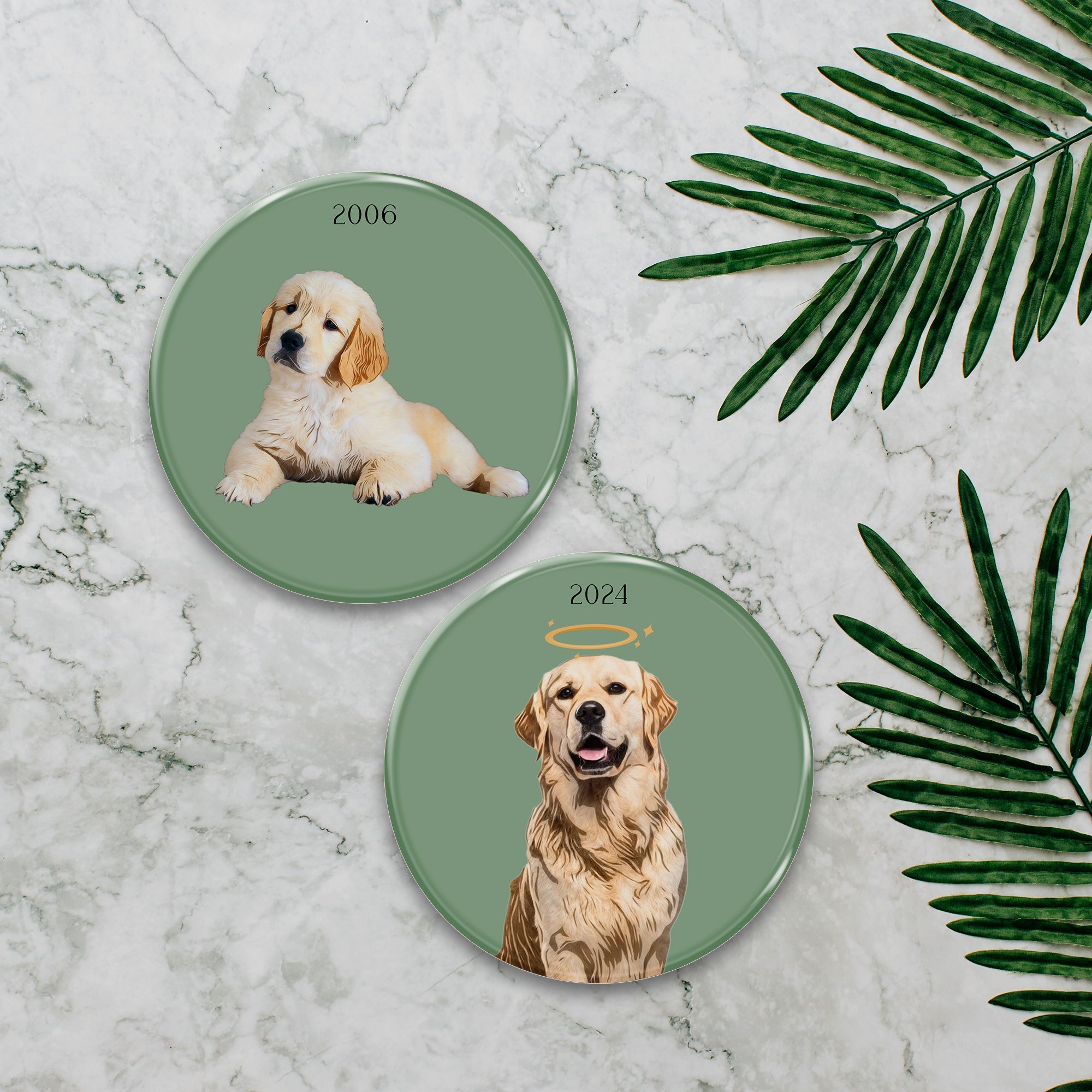Custom Pup & Adult Coasters - Pet Portrait Glass Placemats - cmzart