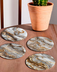 Dark Grey Marble - Design Coasters - Glass Placemats - cmzart