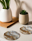 Dark Grey Marble - Design Coasters - Glass Placemats - cmzart