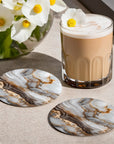 Dark Grey Marble - Design Coasters - Glass Placemats - cmzart