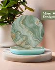Light Green Marble - Design Coasters - Glass Placemats - cmzart