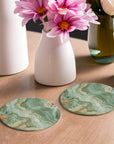 Light Green Marble - Design Coasters - Glass Placemats - cmzart