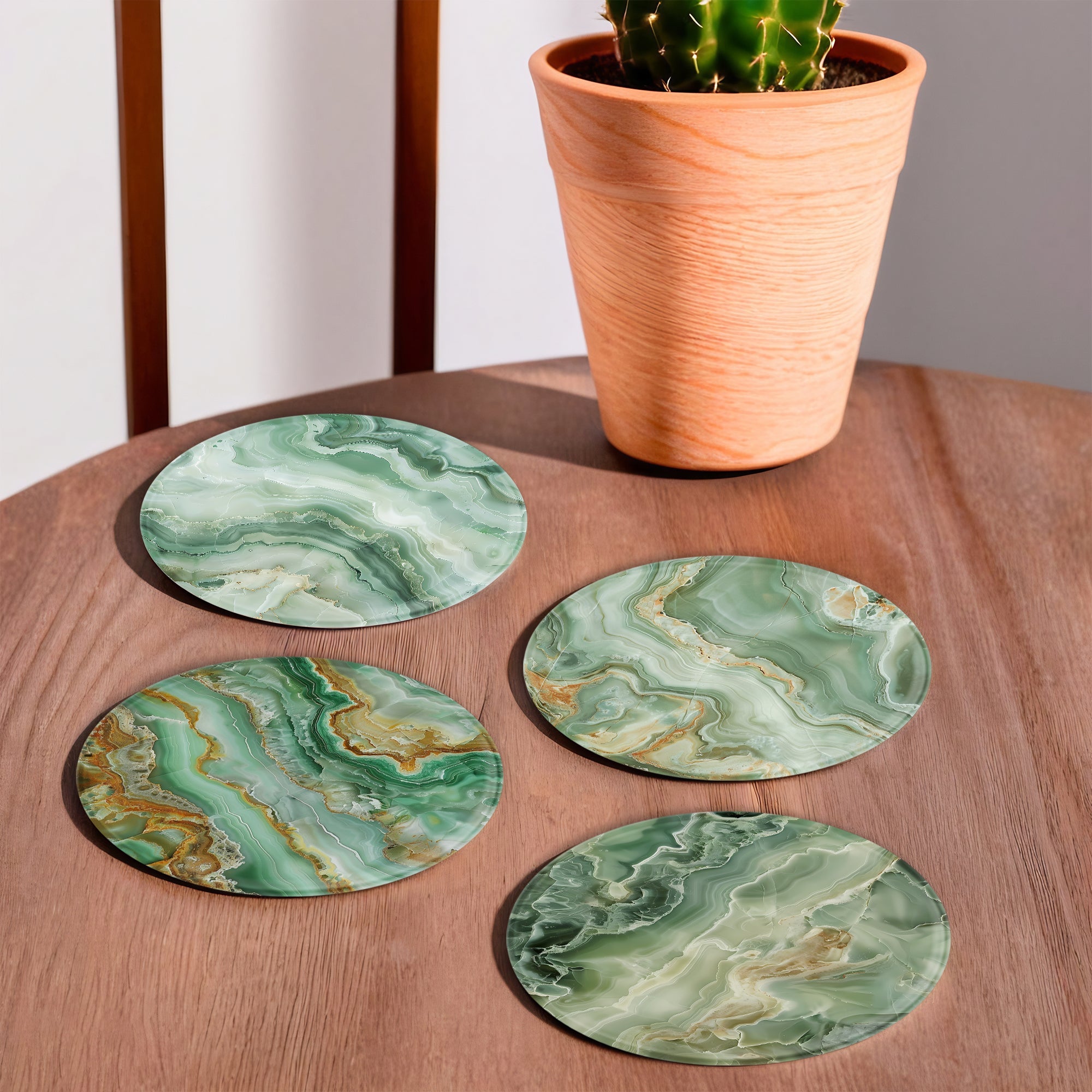 Light Green Marble - Design Coasters - Glass Placemats - cmzart