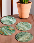 Light Green Marble - Design Coasters - Glass Placemats - cmzart