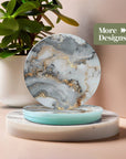 Light Grey Marble Design Coasters - Glass Placemats - cmzart
