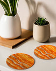 Orange Abstract Coasters - Glass Placemats - cmzart