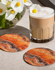 Orange Abstract Coasters - Glass Placemats - cmzart