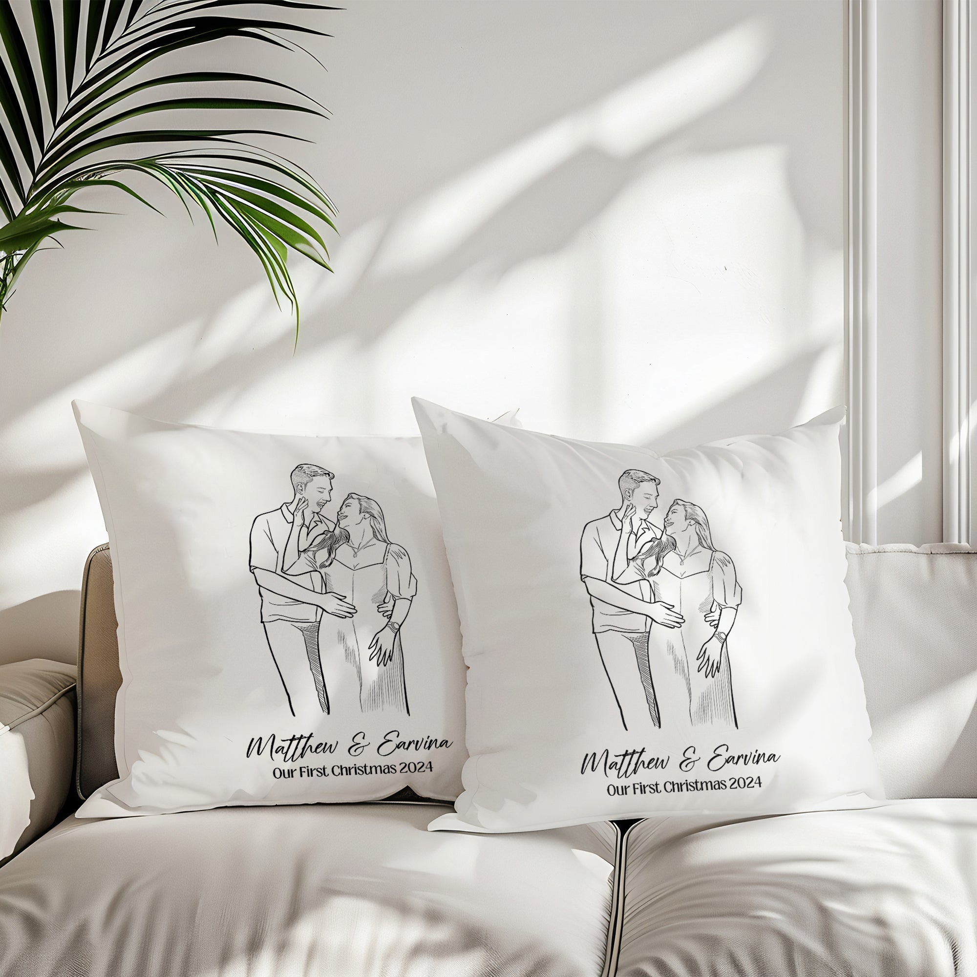 Personalised Wedding Cushion - Set of Two - cmzart