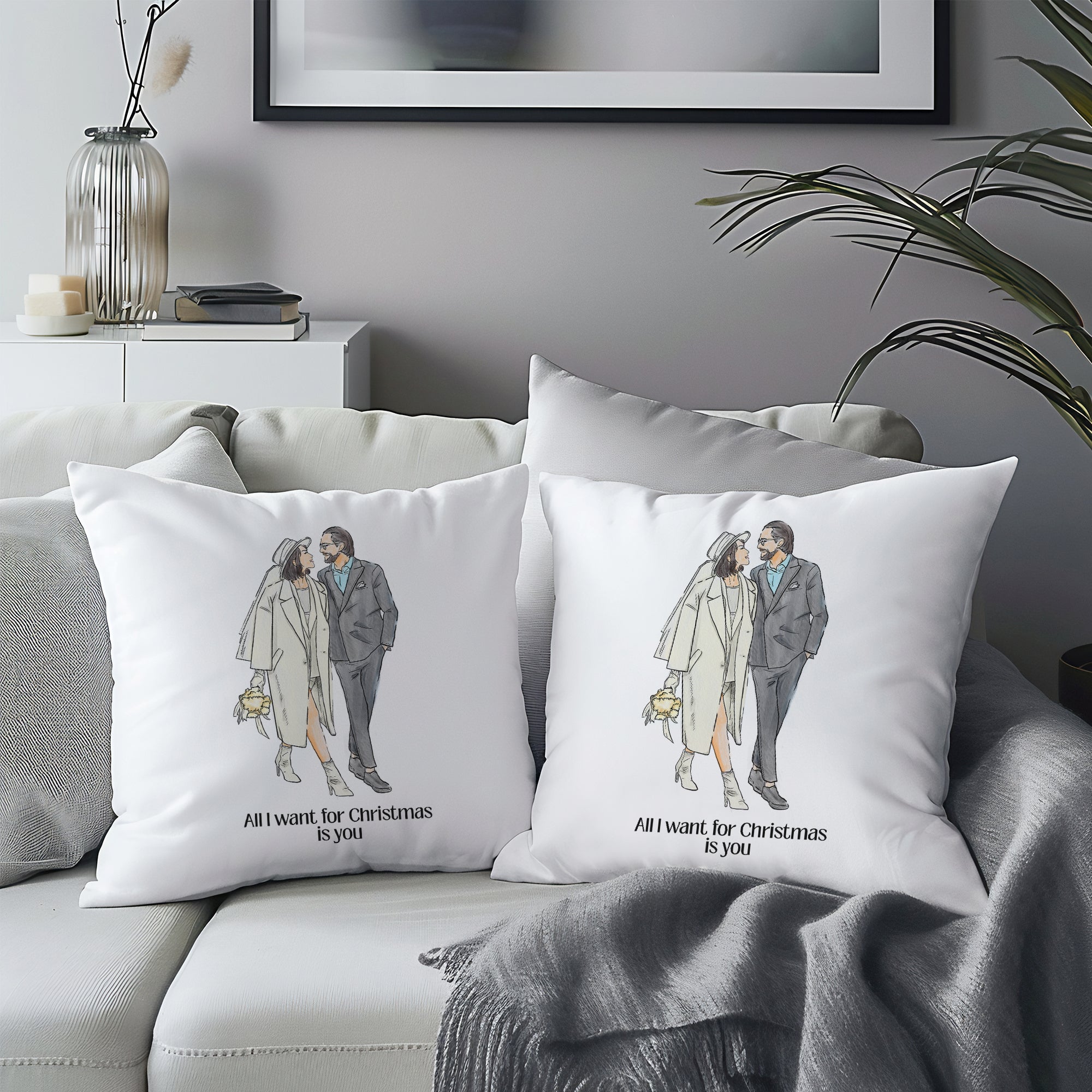 Personalised Wedding Cushion - Set of Two - cmzart