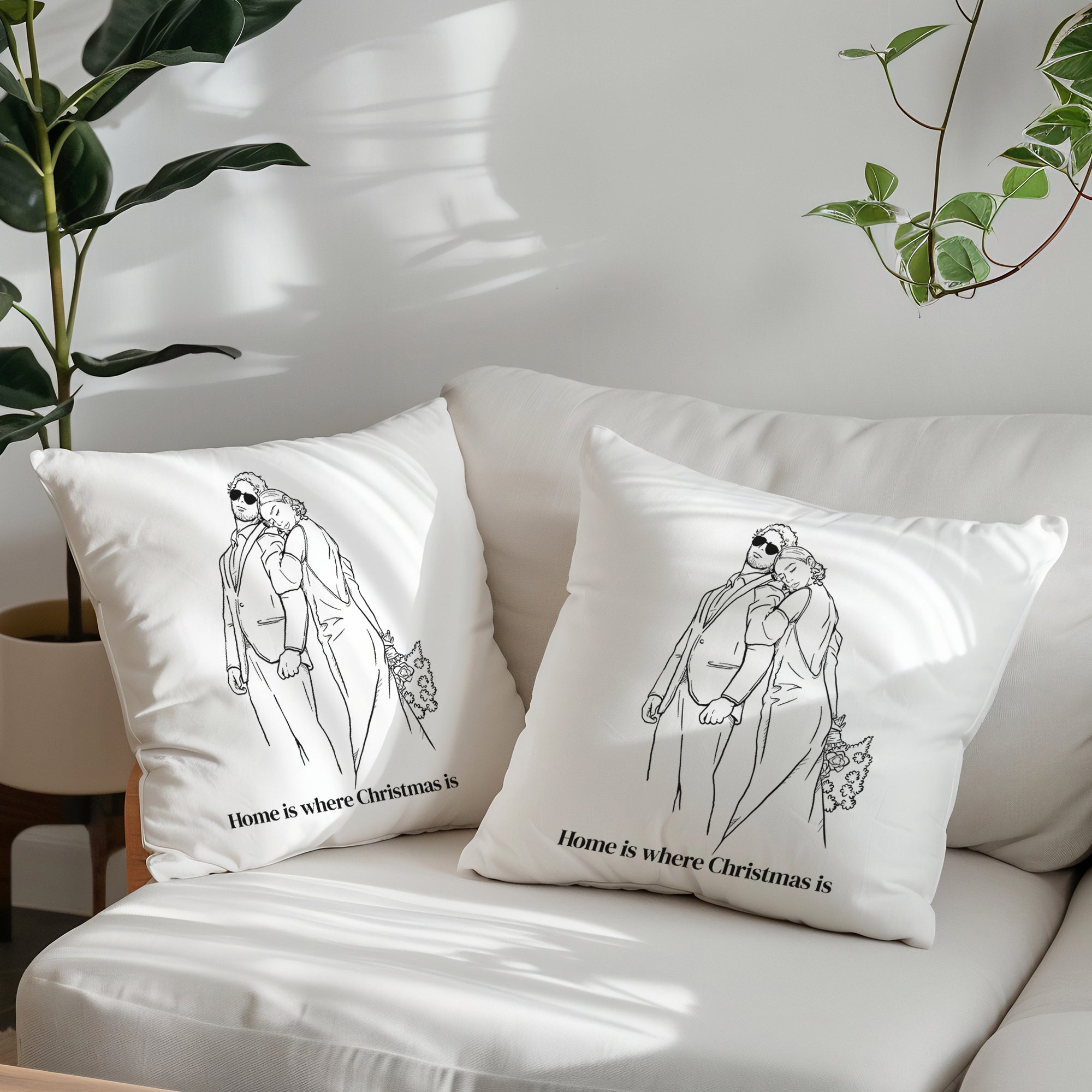 Personalised Wedding Cushion - Set of Two - cmzart