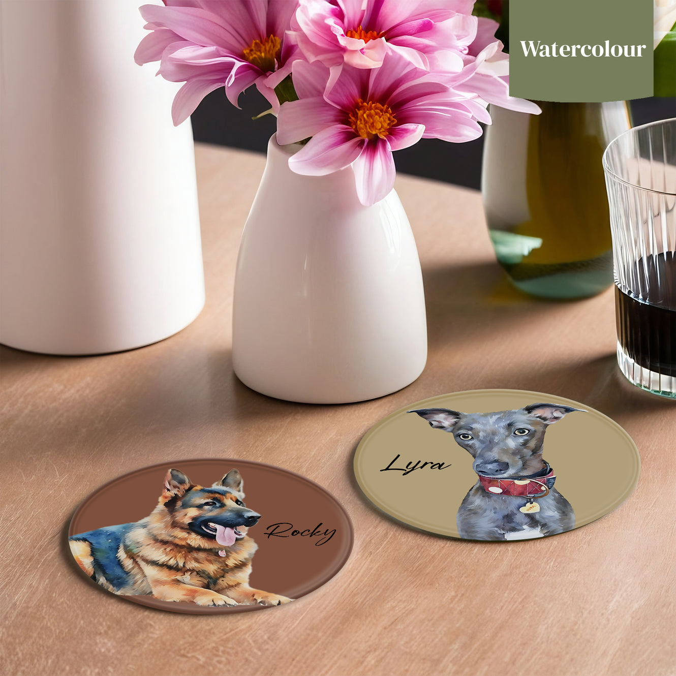 Custom Family Portrait Coasters - Glass Placemats