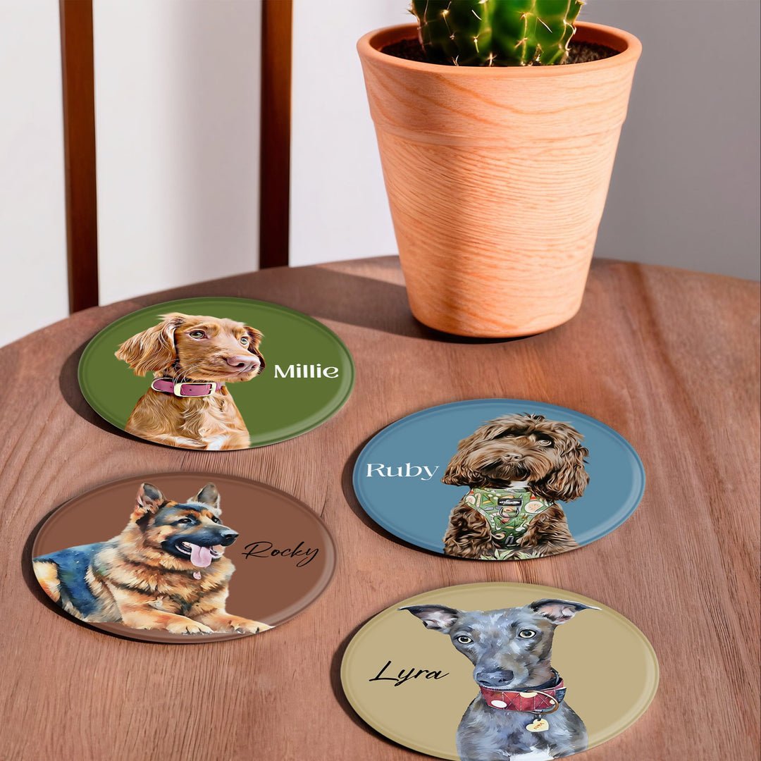 Custom Family Portrait Coasters - Glass Placemats