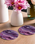 Purple Abstract Coasters - Glass Placemats - cmzart