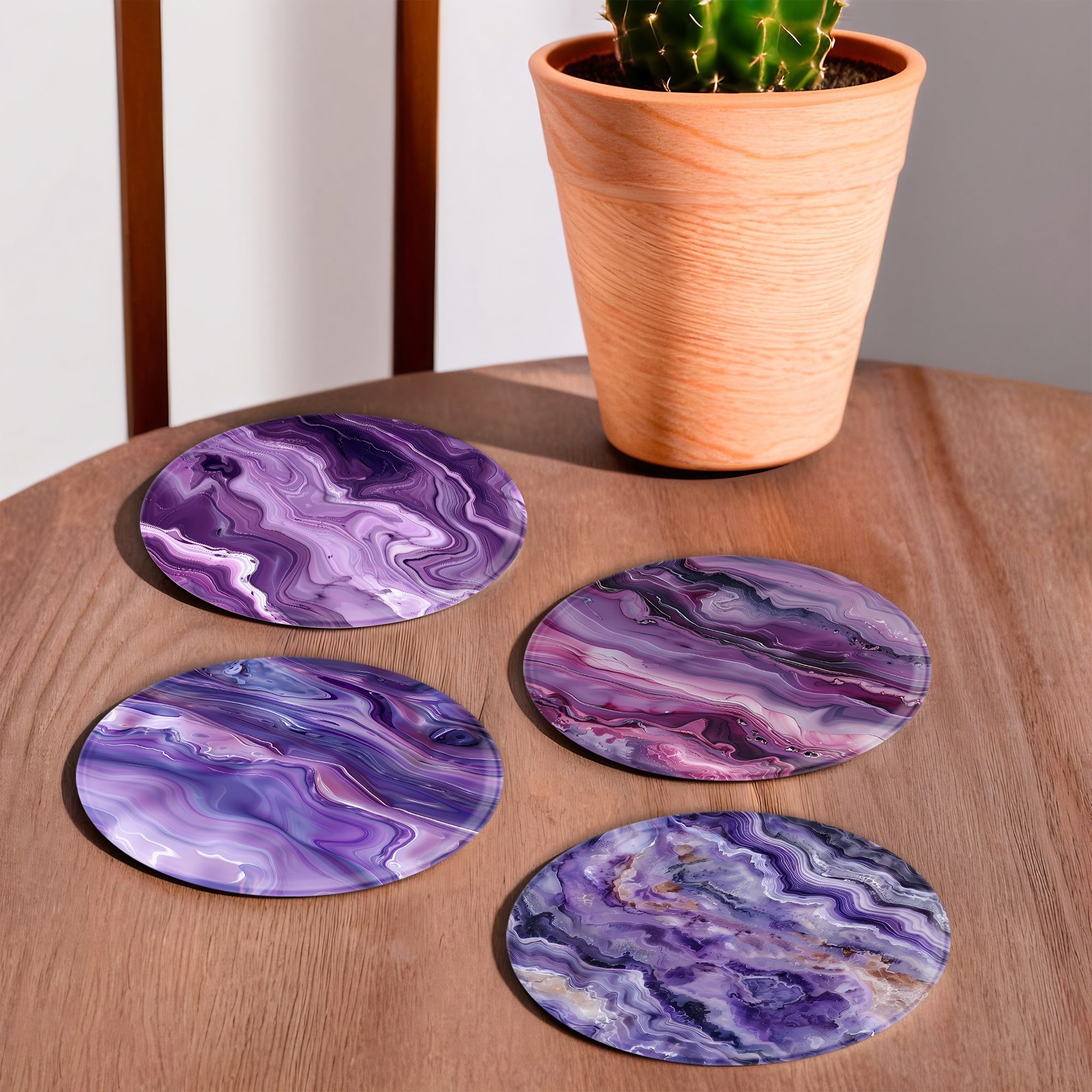 Purple Abstract Coasters - Glass Placemats - cmzart