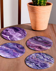 Purple Abstract Coasters - Glass Placemats - cmzart