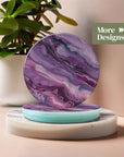 Purple Abstract Coasters - Glass Placemats - cmzart