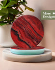 Red Abstract Coasters - Glass Placemats - cmzart