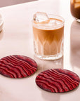 Red Abstract Coasters - Glass Placemats - cmzart