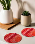Red Abstract Coasters - Glass Placemats - cmzart