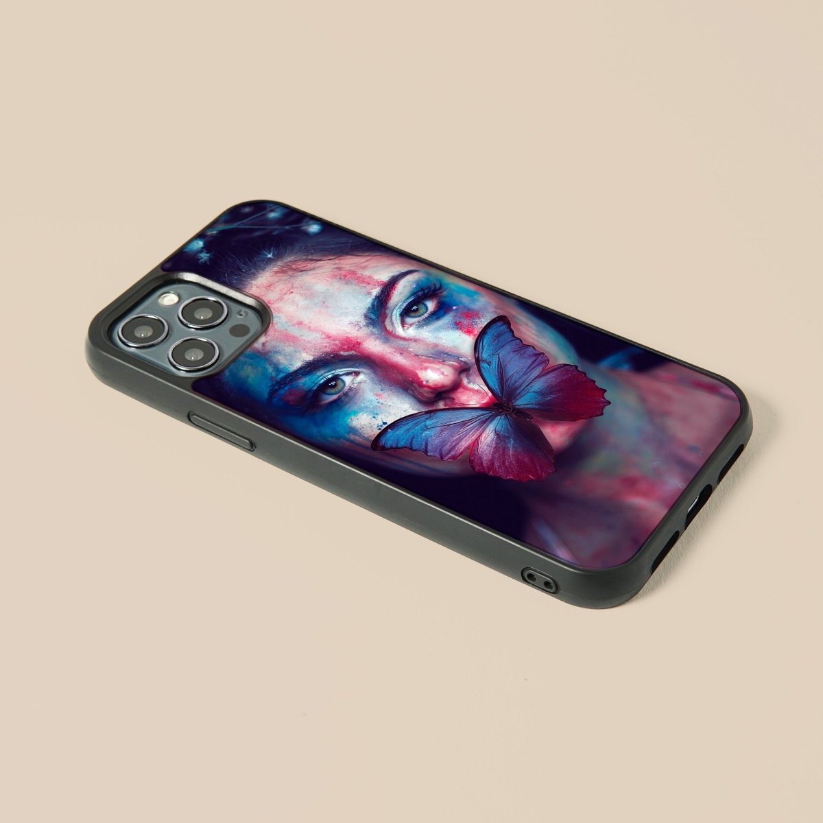 Butterfly Woman Art - Glass Phone Case - cmzart