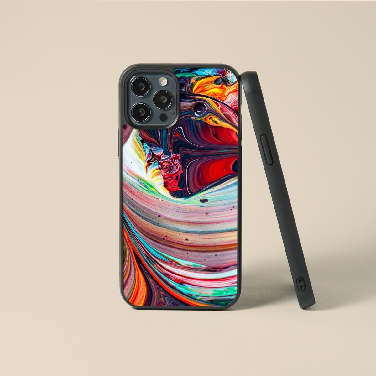 Multicolor Swirl - Glass Phone Case - cmzart