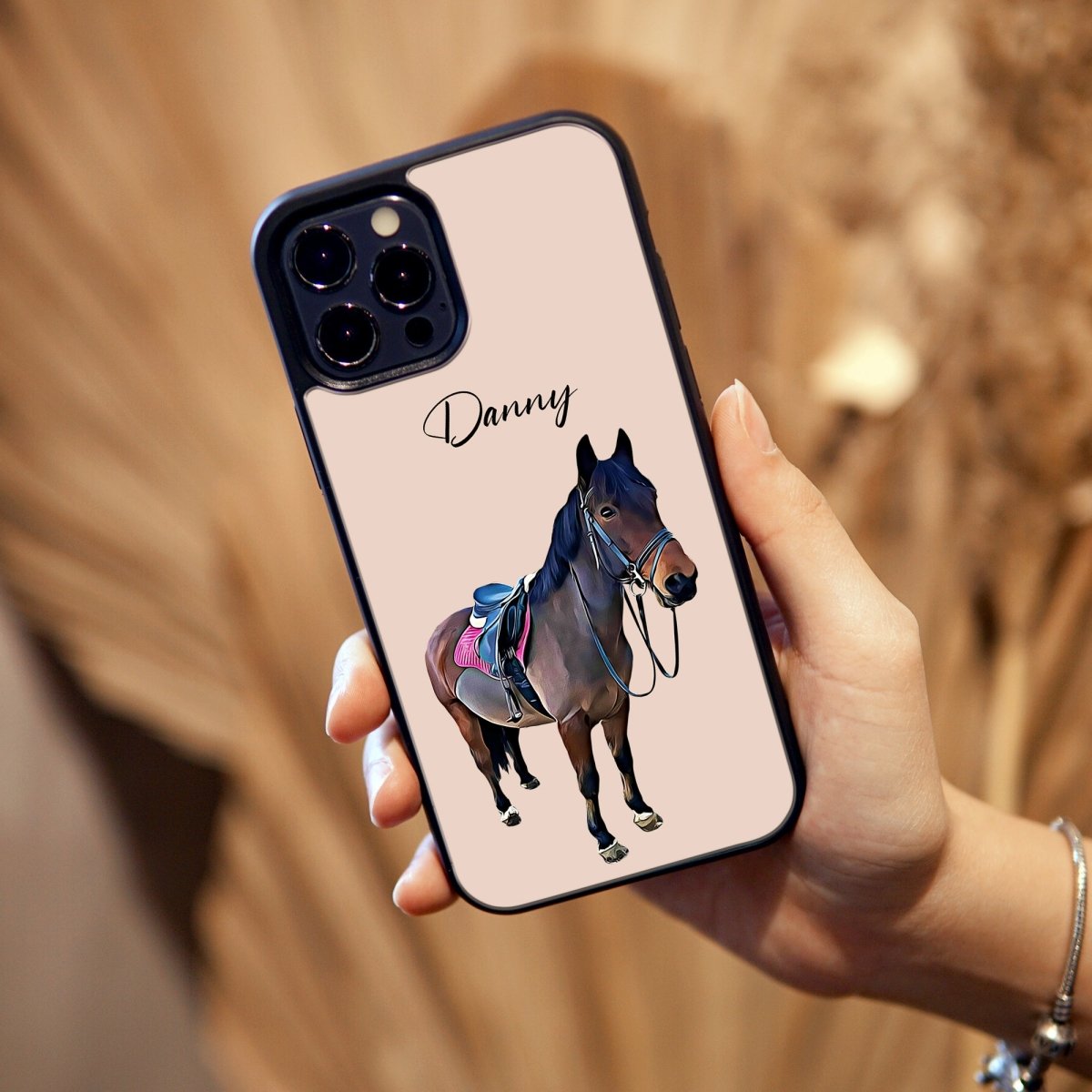 Horse Playing Art Painting Custom Phone Case Cover For iPhone