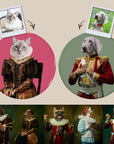 Custom Pet Portrait Coasters - Renaissance Outfit, Glass Placemats