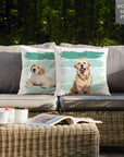 Custom No & Then Pet Portrait Pillow - 40 x 40 cm - Double Sided Print - cmzart