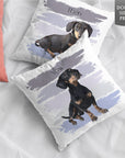 Custom No & Then Pet Portrait Pillow - 40 x 40 cm - Double Sided Print - cmzart