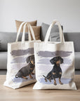 Custom Now & Then Pet Portrait Tote Bag - Double Sided Print - cmzart