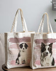 Custom Now & Then Pet Portrait Tote Bag - Double Sided Print - cmzart