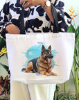 Custom Now & Then Pet Portrait Tote Bag - Double Sided Print - cmzart