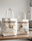 Custom Now & Then Pet Portrait Tote Bag - Double Sided Print - cmzart