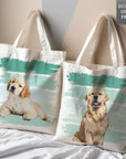 Custom Now & Then Pet Portrait Tote Bag - Double Sided Print - cmzart