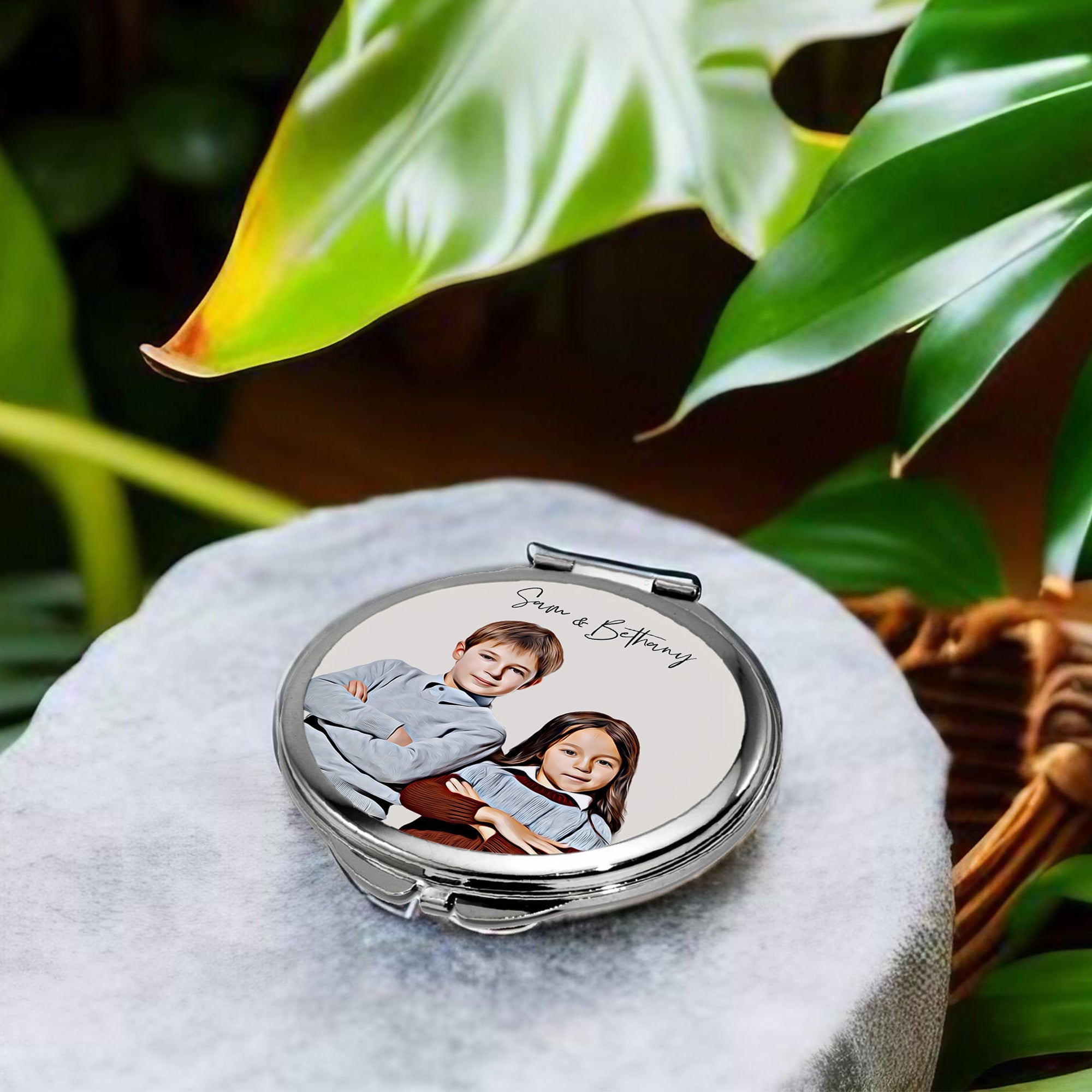 Custom People Portrait Compact Mirror - 3 Sizes / Shapes - cmzart