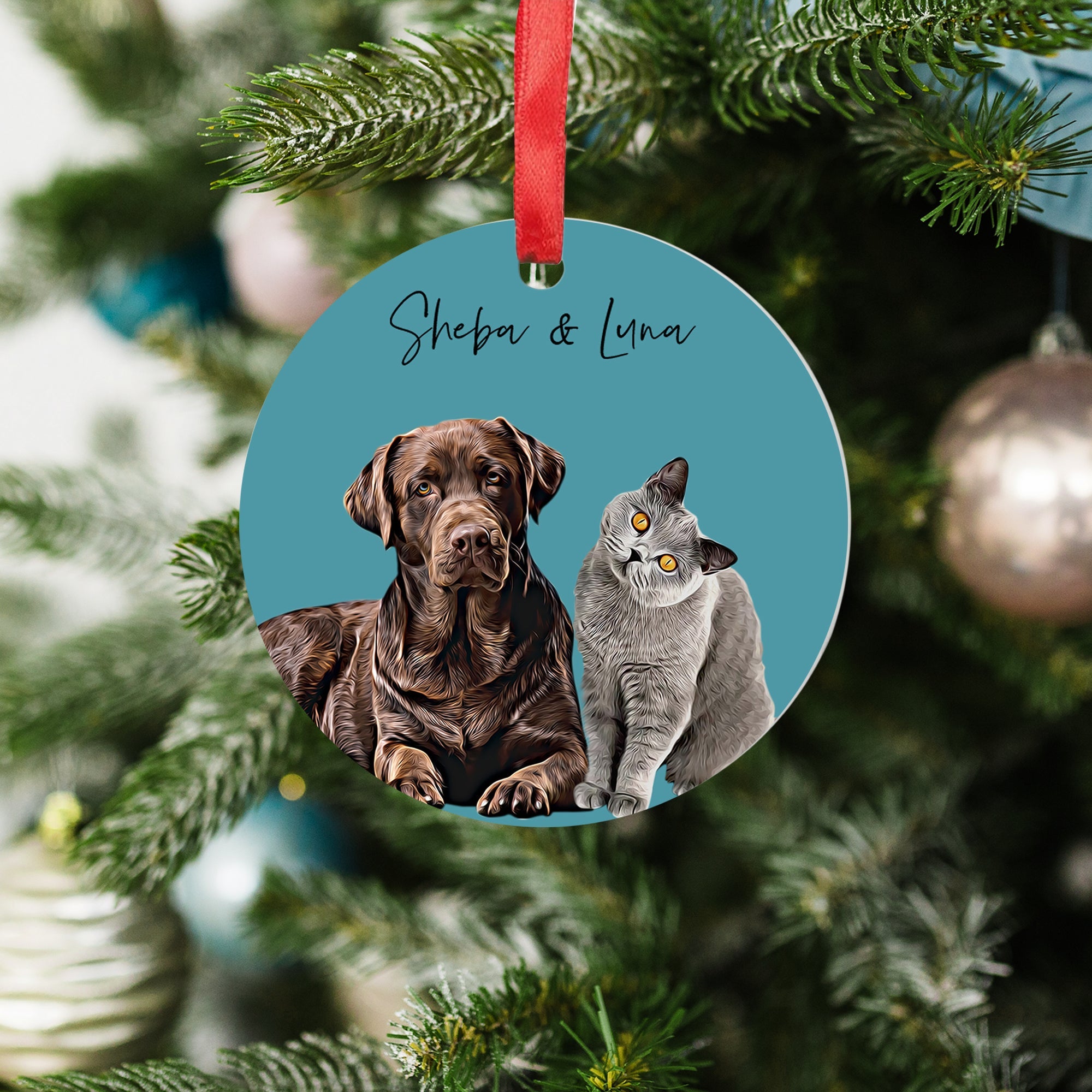 Custom Pet Christmas Ornament - Christmas Bauble &amp; Tree Decoration - cmzart