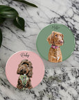 Custom Pet Portrait Coasters - Glass Placemats - cmzart