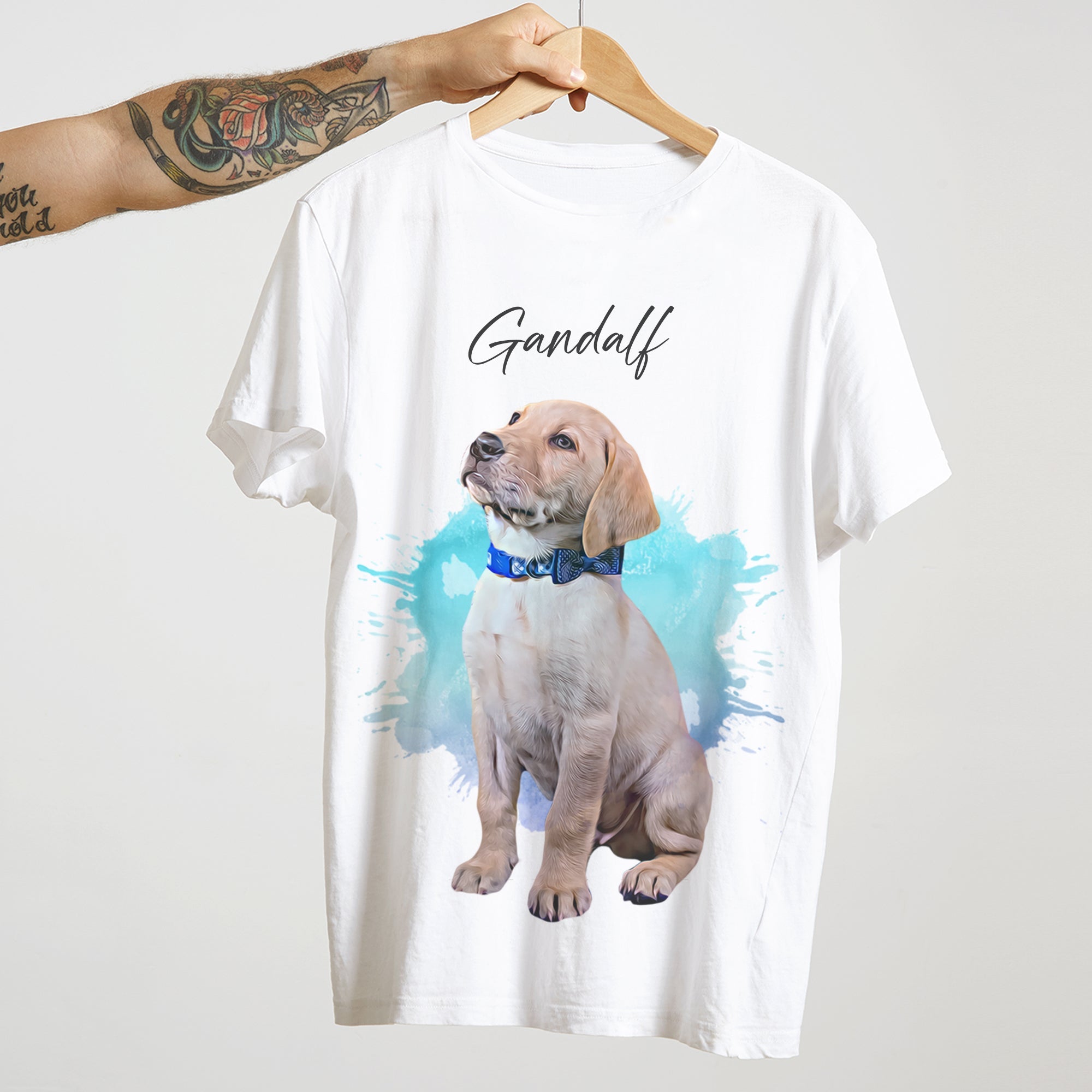 Custom Pet Portrait T-shirt - Slim-fit Unisex Tee - cmzart