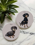 Custom Pup & Adult Coasters - Pet Portrait Glass Placemats - cmzart