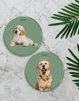 Custom Pup & Adult Coasters - Pet Portrait Glass Placemats - cmzart