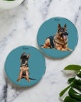 Custom Pup & Adult Coasters - Pet Portrait Glass Placemats - cmzart