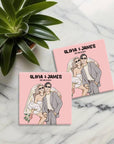 Personalised Set of 6 Wedding Coasters - cmzart