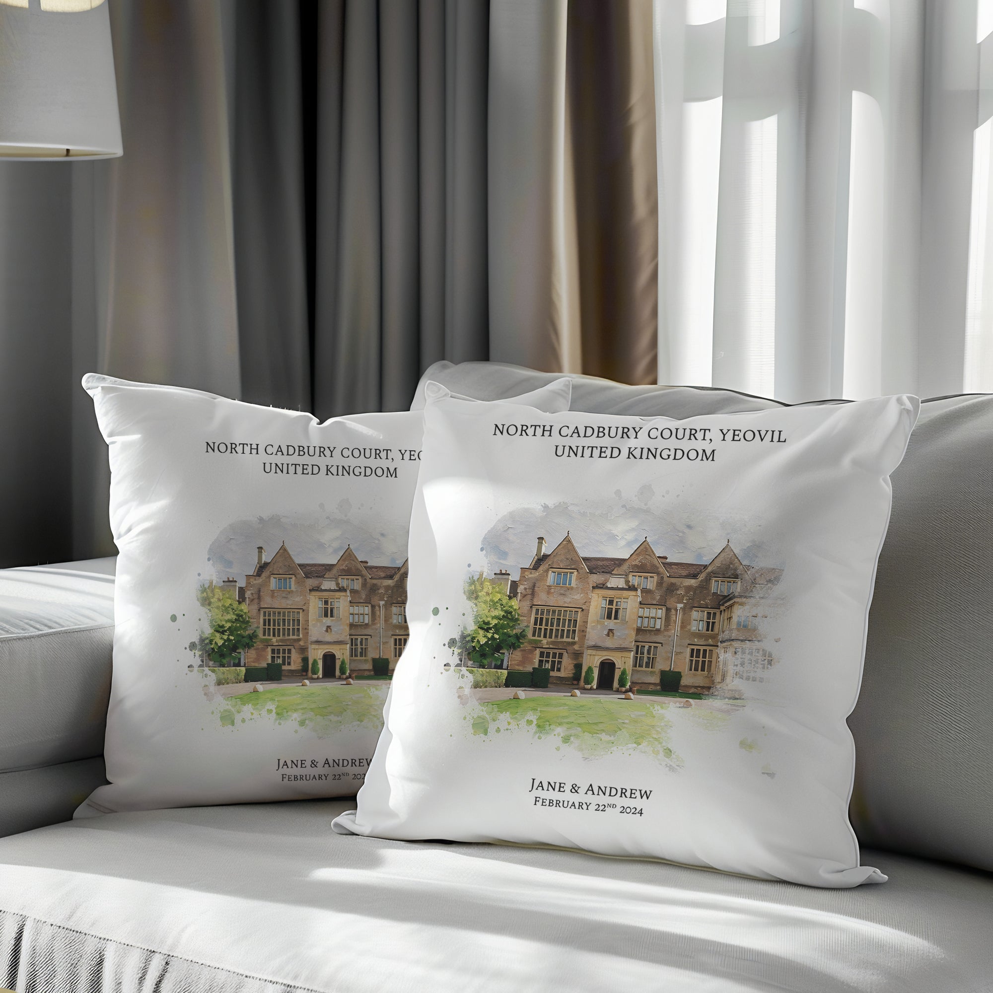 Personalised Wedding Cushion Covers - Set of Two - cmzart