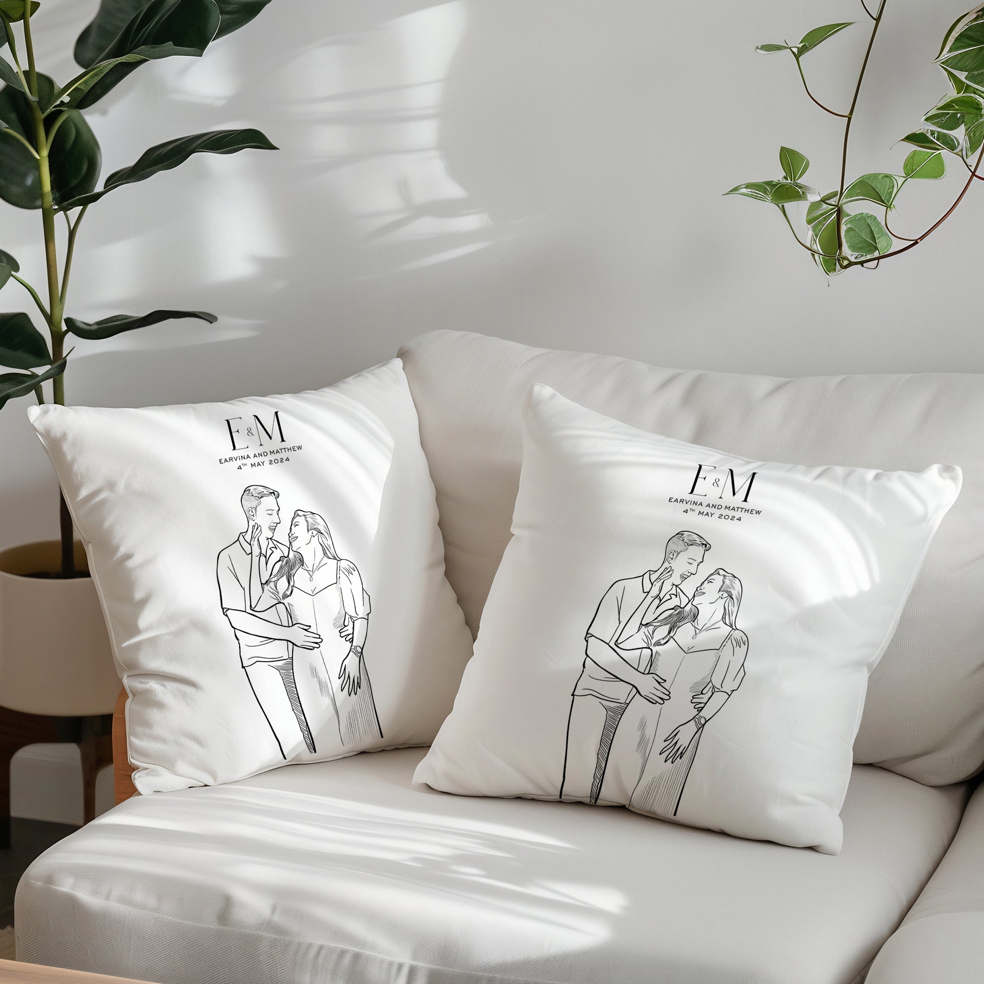 Personalised Wedding Cushion Covers - Set of Two - cmzart