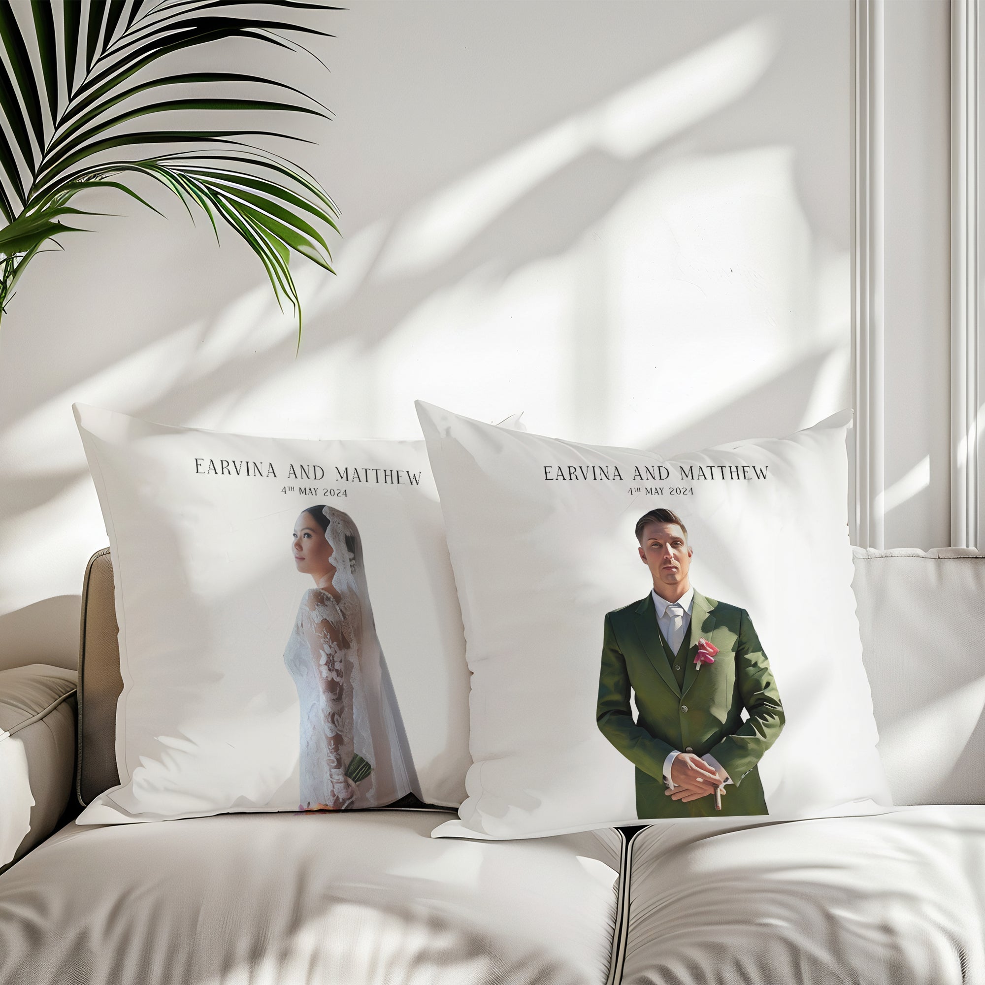 Personalised Wedding Cushion Covers - Set of Two - cmzart